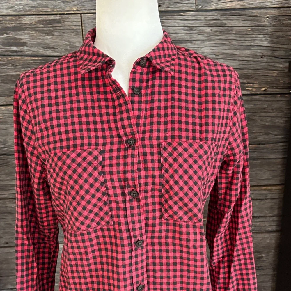J. Crew Red and Black Checkered Button-Down Shirt - Picture 3 of 10